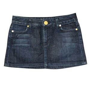 Guess Marciano Denim Jean Mini Skirt w/ Gold Accents Low rise size 25